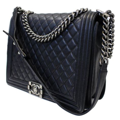 chanel boy bag vs classic flap|chanel black boyfriend bag.